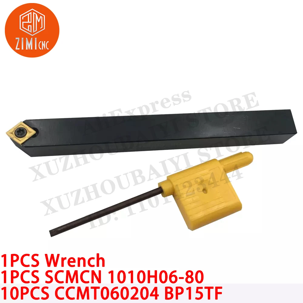 1P SCMCN 1010H06-80 Держатель токарного инструмента 10×100 мм +10 шт CCMT060204 BP15TF твердосплавные пластины с ЧПУ металлорежущий инструмент