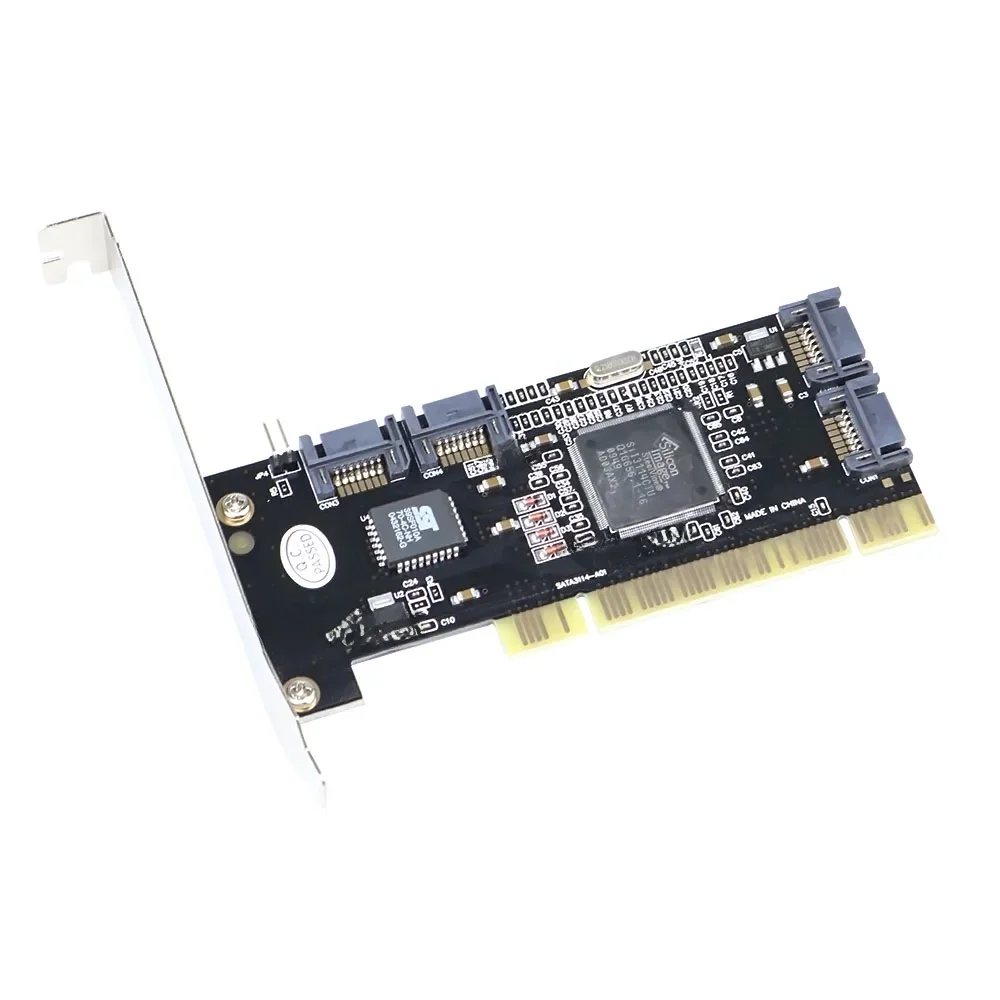 PCI do 4 portów SATA Wewnętrzny KONTROLER KARTA RAID 4 SATA SERIAL ATA KONTROLER PCI KARTA RAID Sil3114 Chipset Sata Kable — zdjęcie produktu 6