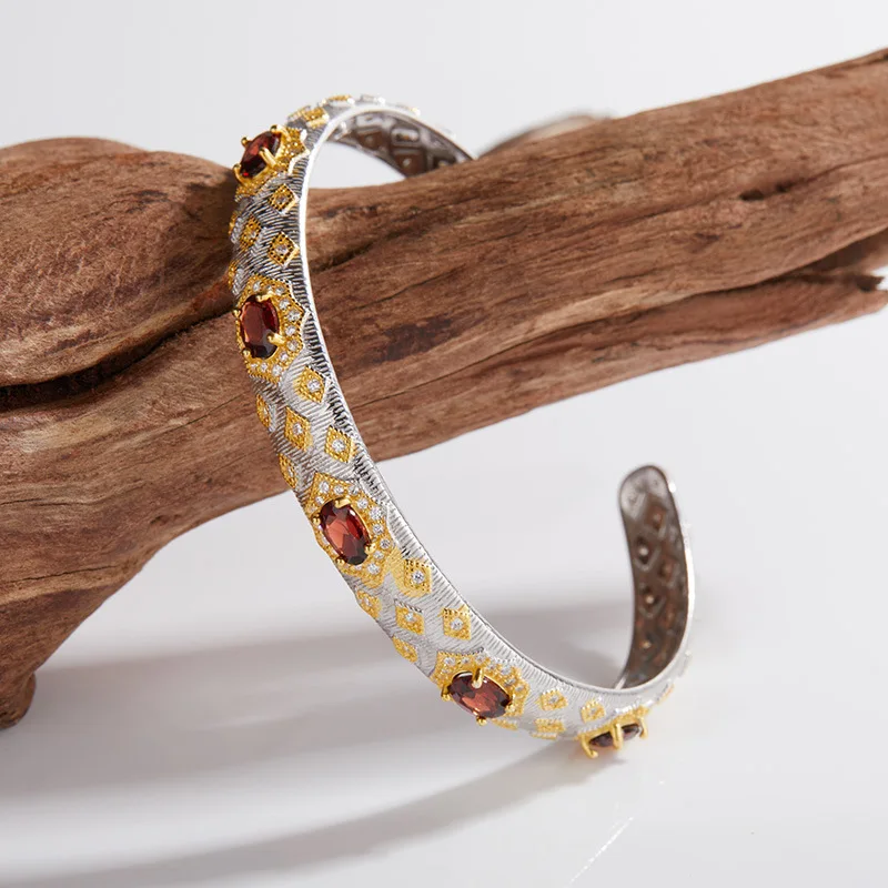 KJJEAXCMY بوتيك مجوهرات الفتيات العقيق الطبيعي ريترو نحى سوار 925 الفضة النقية مطلي البلاتين هدية الكريسماس لفتاة #2