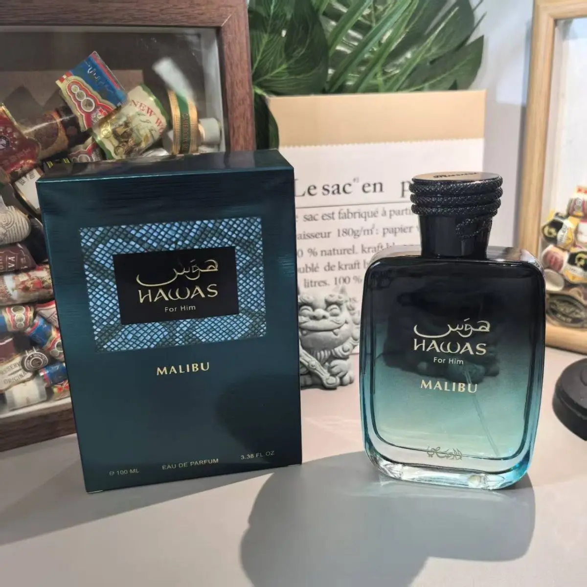 

Rasasi Hawas Malibu For Him Eau de Parfum 3.38 Oz, Aquatic Woody Fragrance For Men