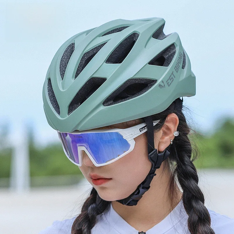 AliExpress West Biking WEST BIKING Female Lightweight Integrally-molded Helmet Adult Cycling Helmet Fit 54-59cm Colorful Bicycle Helmets Accessories