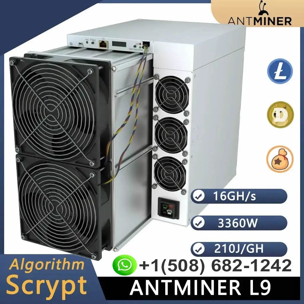 Compre 3 e ganhe 2 grátis Bitmain Antminer L9 16GH 3400W Scrypt ASIC Miner Crypto Mining Machine inclui fonte de alimentação