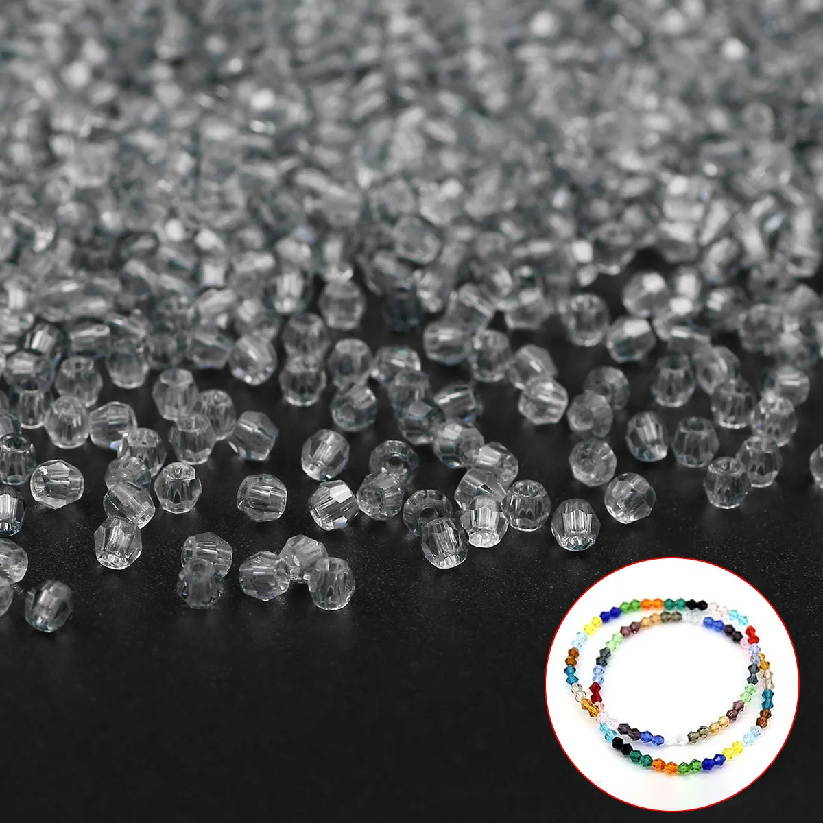 Faceted Translucent Austrian Crystal Bead Gray Glass Spacer Loose Beads 4mm For Jewelry Making DIY Bracelet Earrings Accessories