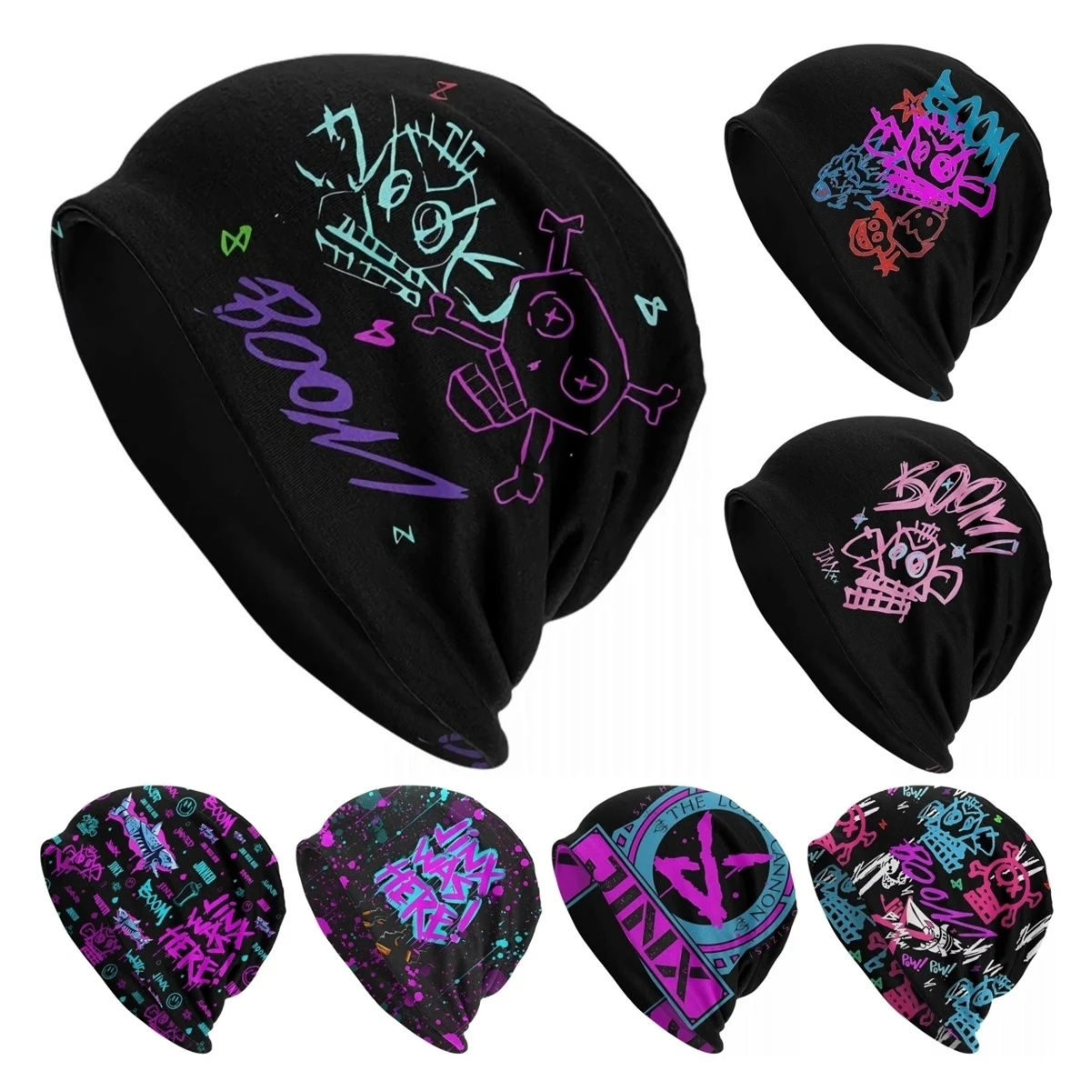 Jinx Monkey Arcane Czapki z daszkiem Hip Hop Street League Battle Game Legends Skullies Czapki Czapki unisex Ciepłe czapki podwójnego zastosowania