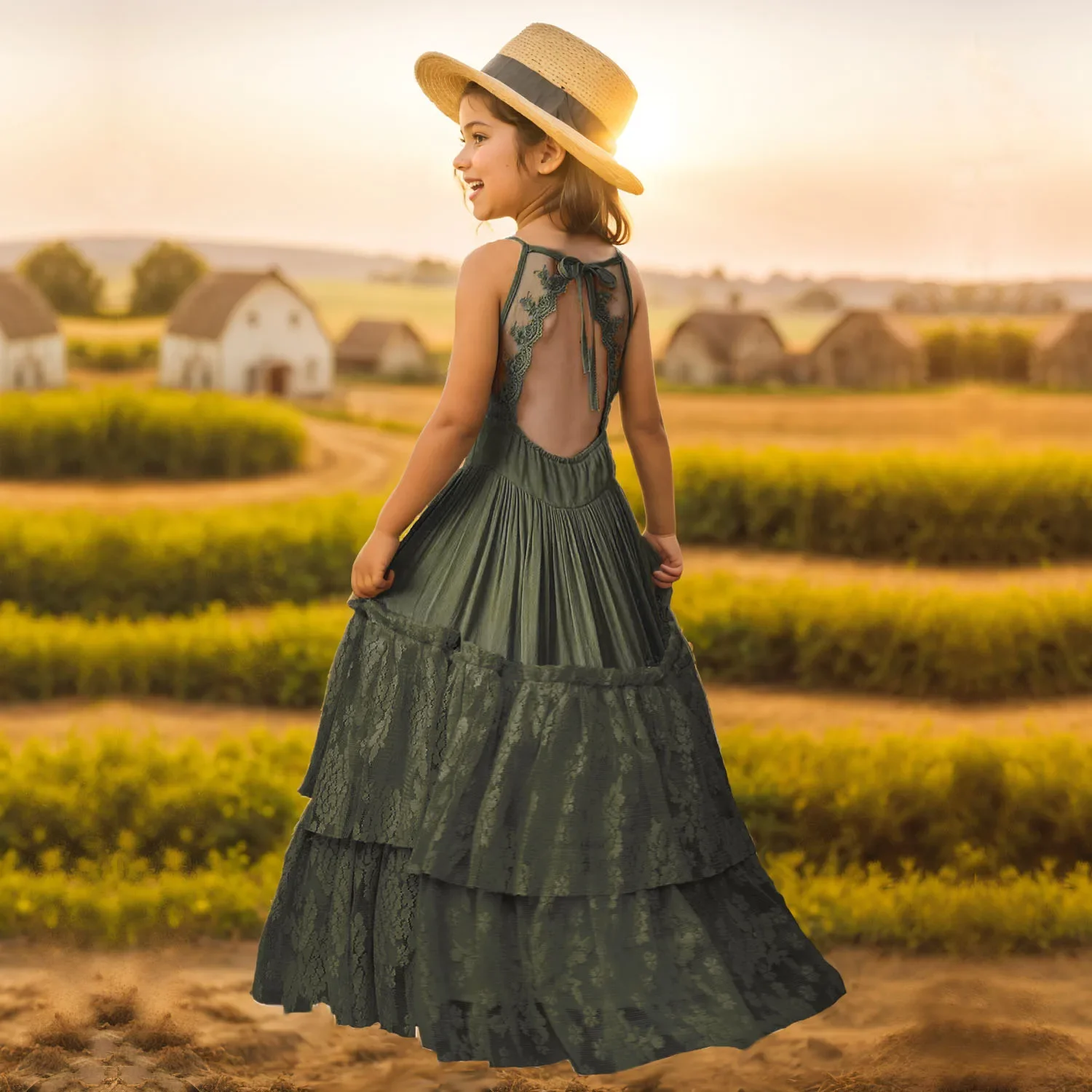 Robes longues en dentelle pour filles, grande taille, motif floral, pour mariage, fête de noël, vêtements pour enfants de 3 à 15 ans