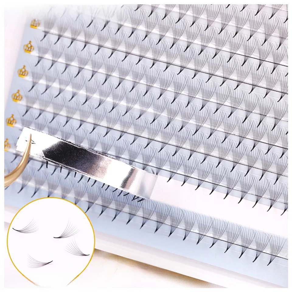 Vorgefertigte Volumenfächer 3D/4D/5D/6D Sharp Narrow Base Lash Promade Russian Pointy Stem