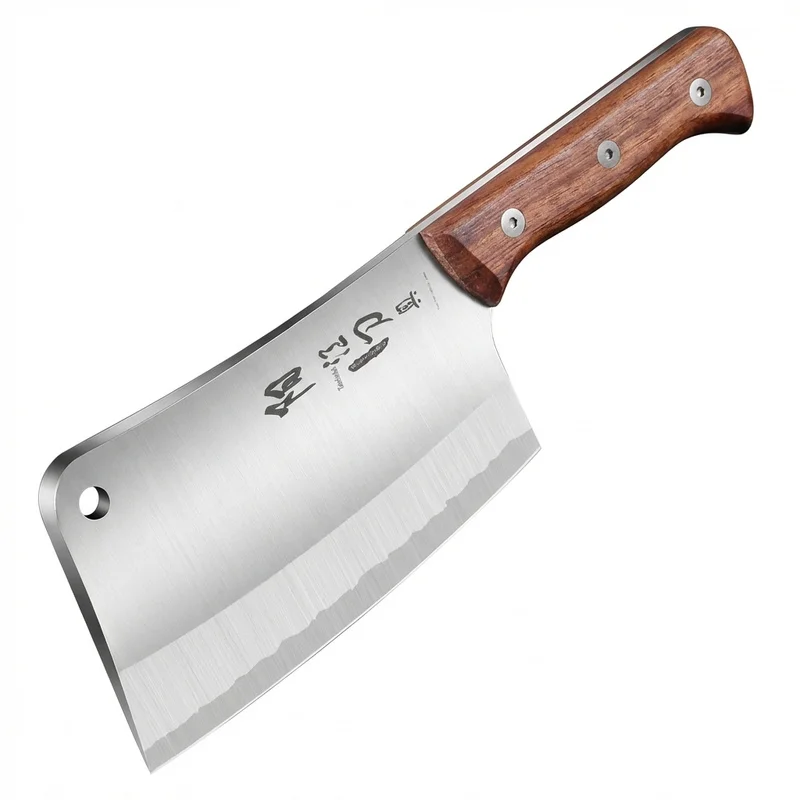 1pc Heavy-duty Forged Stainless Steel Kitchen Knife - This Ultra-sharp Multi-functional Chef's Knife Makes It Easy to Cut Meat, Pizza and Bones. With an Ergonomic Brown Handle, This Knife Will Make Your Kitchen Time Simpler and More Enjoyable.