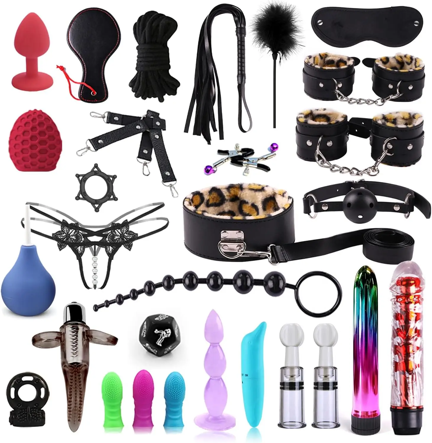 Kit de bondage BDSM para adultos, 30 piezas, Juguetes sexuales para adultos, conjunto de restricción para accesorios sexuales, juguetes BSDM para parejas, Sexo Kinky T