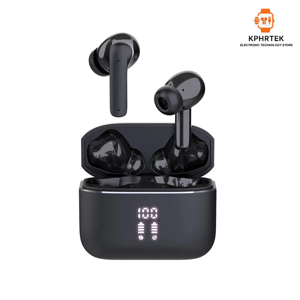 S27 TWS wireless Bluetooth 5.3 headset semi-transparent HD digital display noise reduction stereo headset