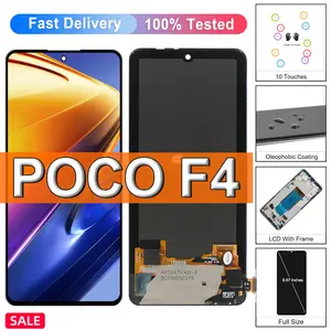 Bilashmart 6.67 AMOLED Xiaomi POCO F4 LCD Display +Touch Screen Digitizer Replacement with Frame POCOF4 lcd 22021211RG 22021211RI