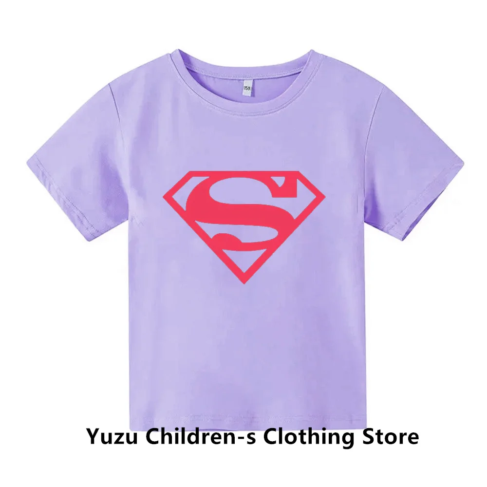 Marvel Superman Fashion Printing Brand Summer Children\'s T-Shirt Children\'s Baby Short Sleeve T-Shirt Boys and Girls Top Gift