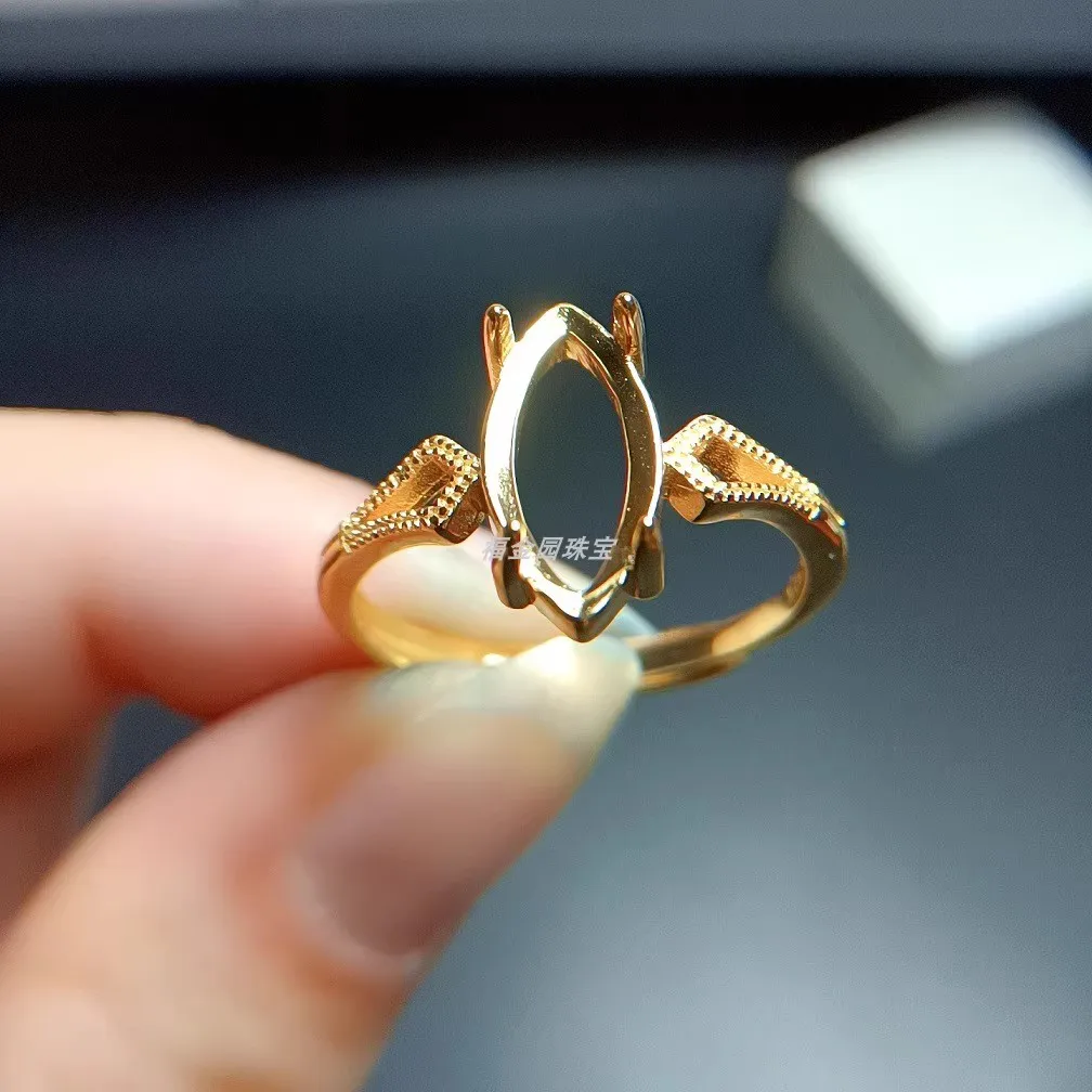 Boutique Jewelry New S925 Silver Ring Empty Toma Mesh 6 * 12mm Plated with 18K White Gold Rose Gold