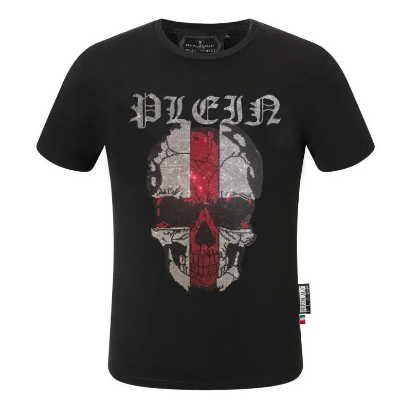 Hot sale Men Designer Rhinestone tshirt New High Quality Fashion Casual Man tshirt