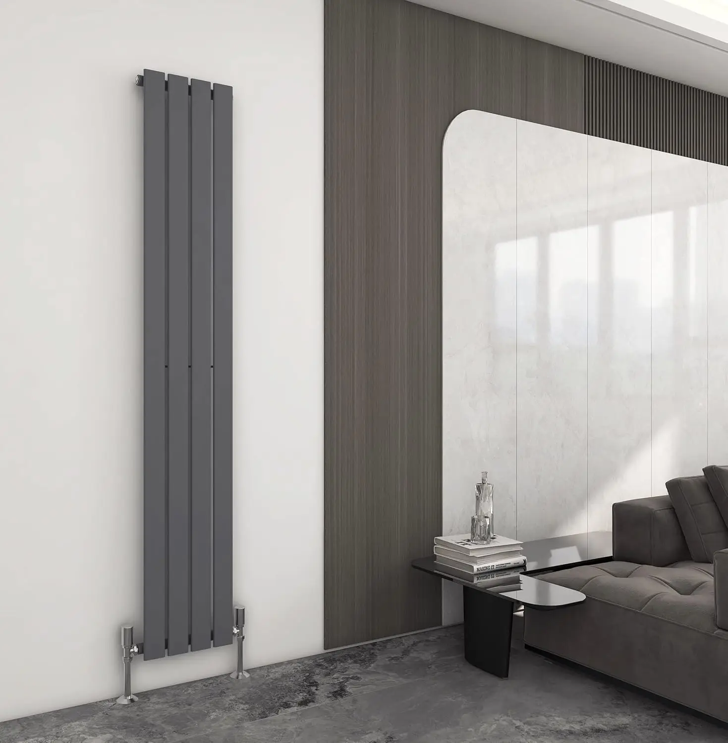 mcc direct Radiator Horizontal Vertical Designer Flat Panel Central Heating Radiator 1800x272mm Single