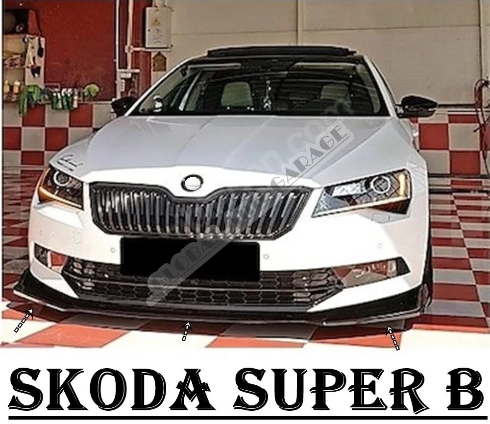 For SKODA SUPERB  Front Bumper Attachment Lip 2008-2021 Piano Glossy Black Splitter Diffuser Universal Spoiler Bumper MUD Flaps