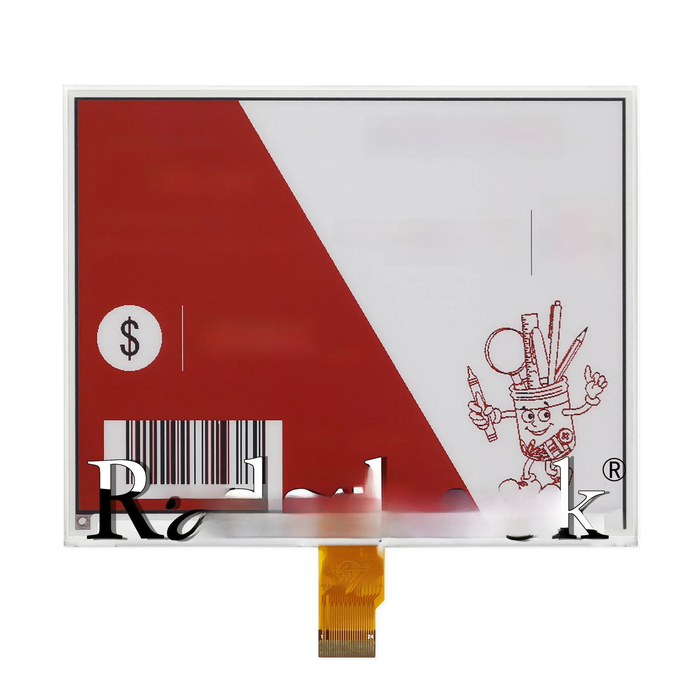 5,83-calowy 24-pinowy ekran e-ink 648x480 czarny, biały i czerwony wyświetlacz e-papierowy Interfejs Spi FPC-8601B — Zdjęcie 2 z 2