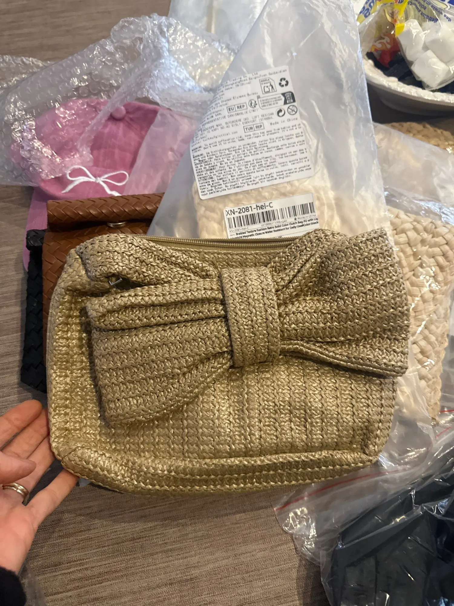 Straw Woven Clutch for Women Bow Purse Vacation Summer Beach Raffia Party Wedding Evening Bag 2024 Luxury Design Handbags Purses photo review