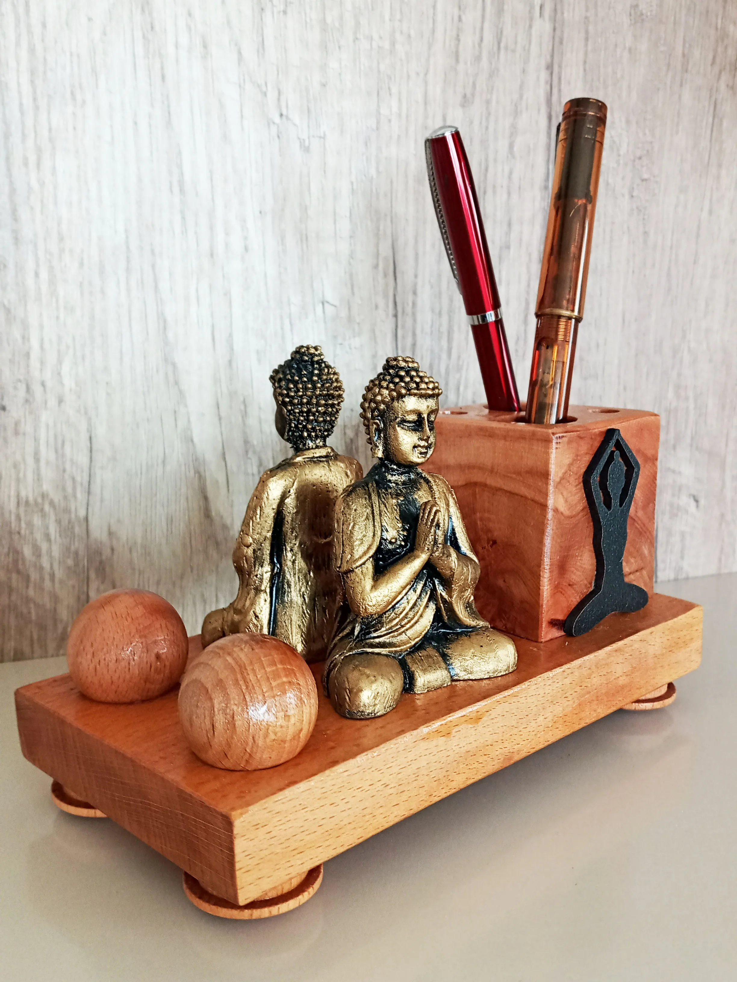 Portapenne Buddha decorativo