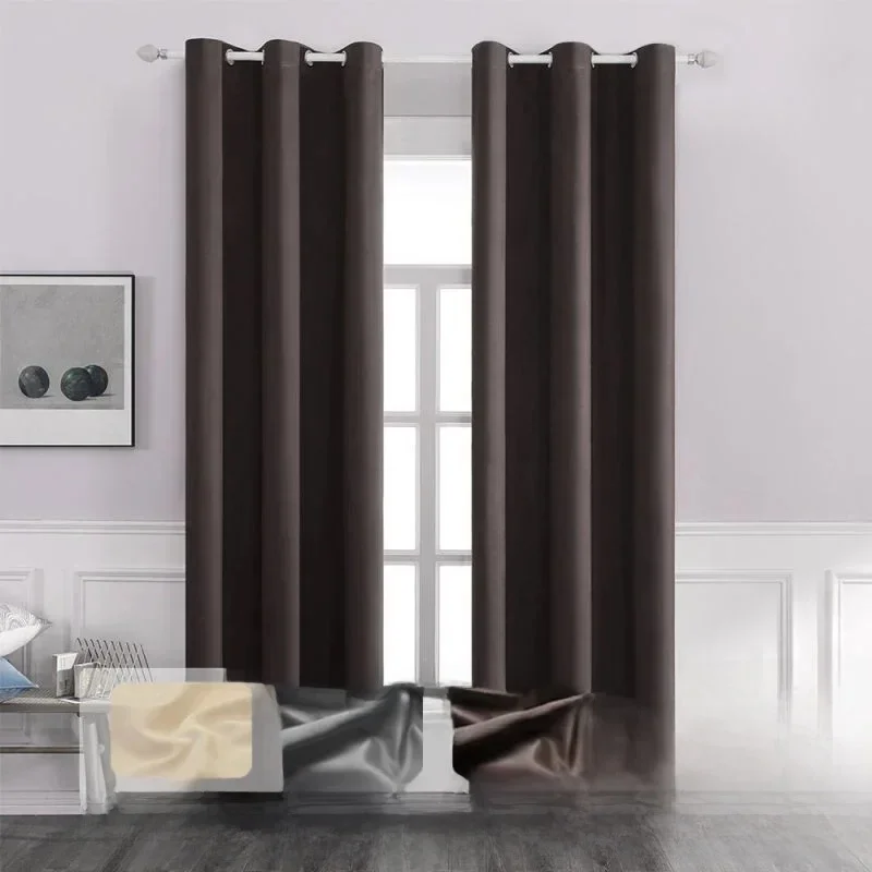 2 stuks verduisteringsgordijn kamerverduistering en lichtverminderend gordijn effen kleur voor studeerkamer keuken woonkamer decor - afbeelding 2