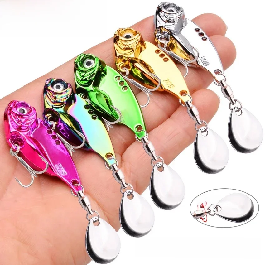Leurre métallique rigide rotatif avec vibrations, appât artificiel Wobble idéal pour la pêche en hiver, avec Spinner et cuillère, 7/20g