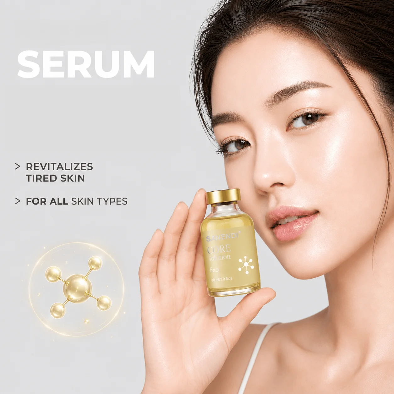 SANENDI Collagen Glutathione Facial Ampoule Essence 30ml Hydrating Daily Face Skin Care Brightening Antioxidant Beauty Serum