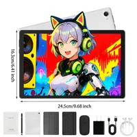 10.1 Inch Android15 Tablet Bundle Set Octa‑Core A523,20GB(3+17GB Virtual)RAM 64GB ROM 1TB Expandable,Widevine L1 IPS 16:10 Display WiFi6 Face ID Unlock 5000mAh Dual Speakers Full Kit with Keyboard Mouse Case Stylus Earbuds for Study Office 7