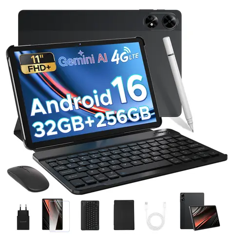 DOOGEE Tab G6+ Tablet 11 inch Android 16 Gemini Al FHD+ Display 8000mAh Battery 32GB+256GB Widevine L1 Dual Speakers Sim Pad PC