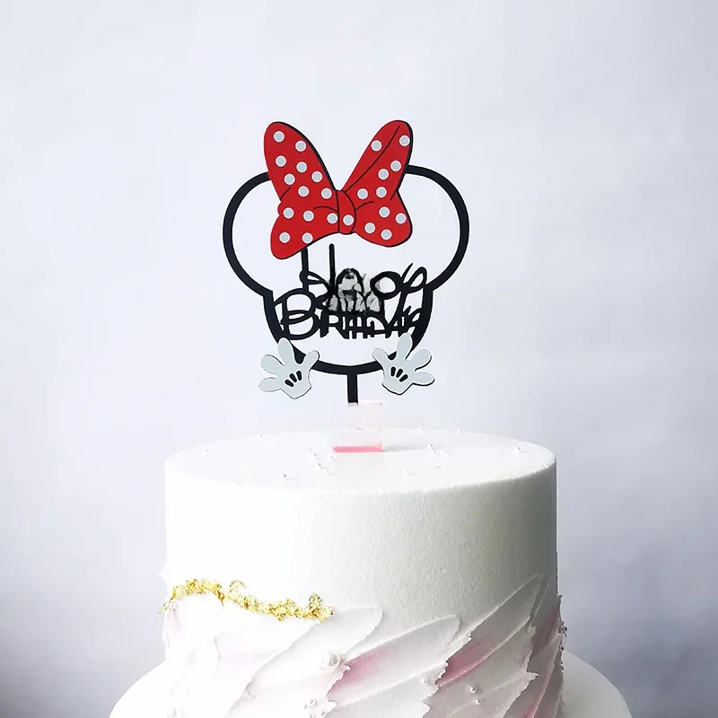 Décoration de gâteau joyeux anniversaire en acrylique, Animal mignon, décoration de Cupcake pour enfants, décorations de gâteau de fête de 1er anniversaire, réception-cadeau pour bébé