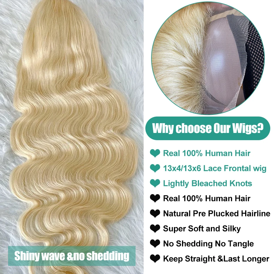 Melodie 250% HD 40 42 Inch 613 Blonde 13x6 Lace Front Human Hair Wigs Body Wave 13x4 Lace Frontal Transparent Brazilian Remy Wig