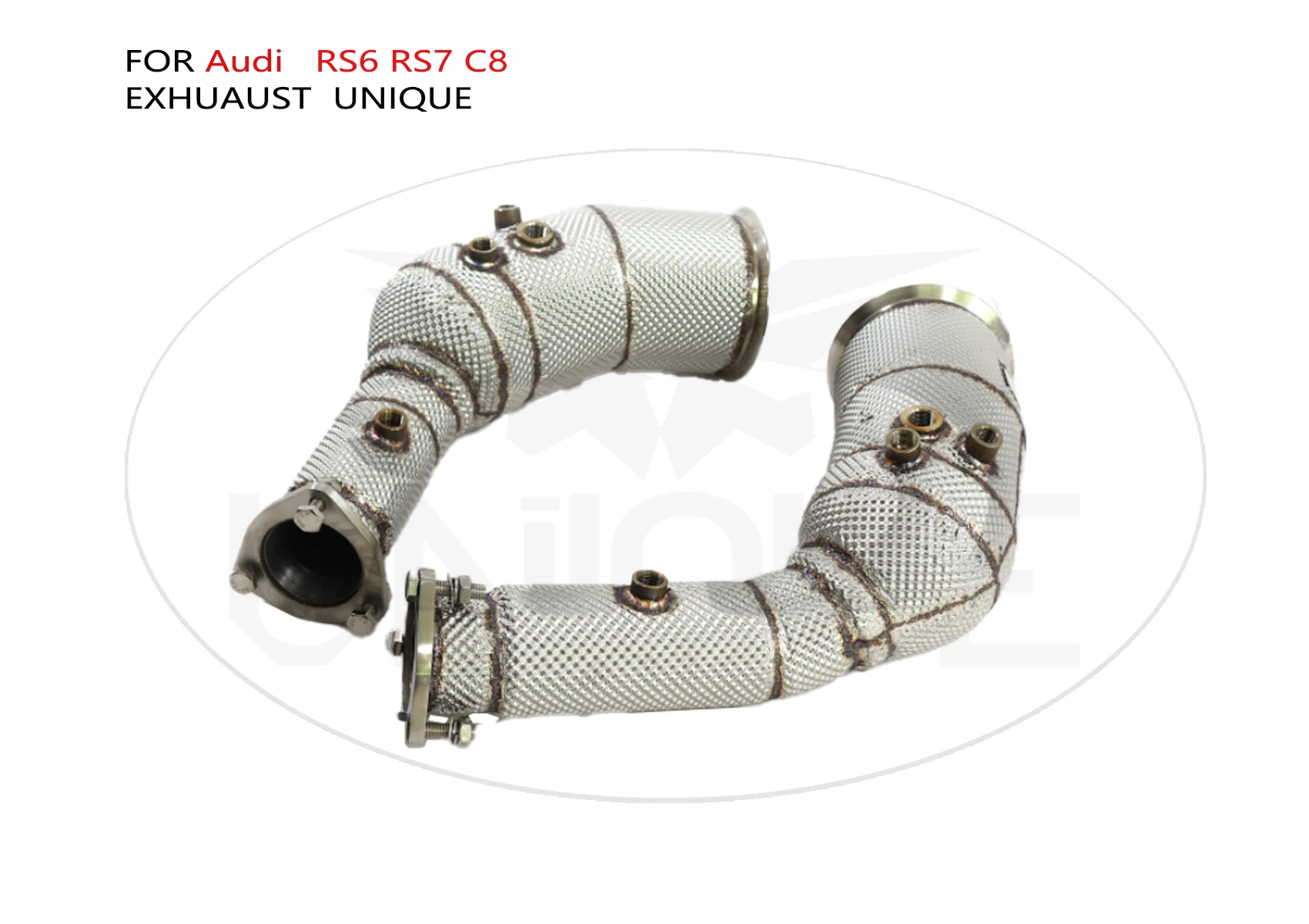 

UNIQUE Exhaust System High Flow Performance Downpipe for Audi RS6 RS7 C8 4.0T Catted Catless Pipe OPF Version