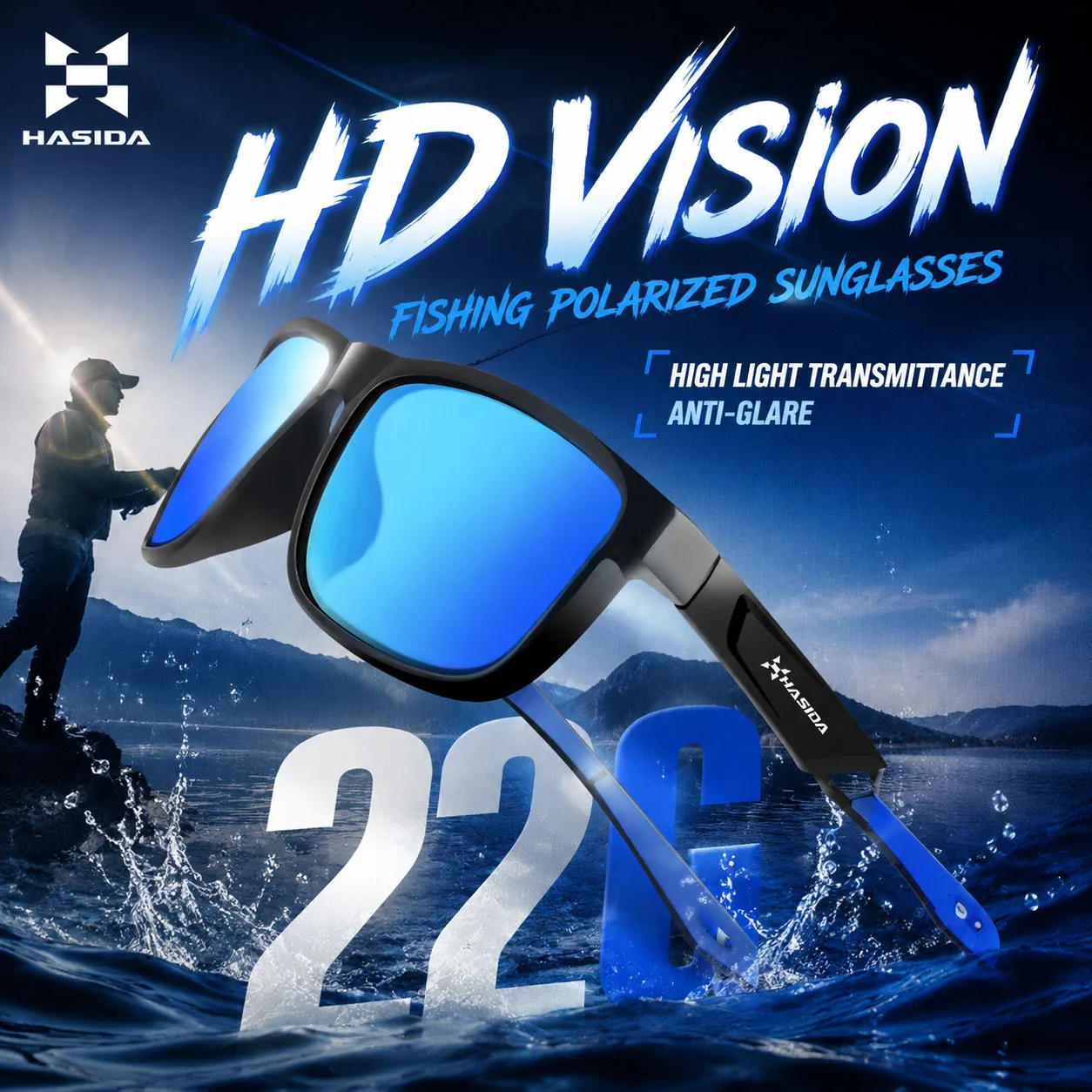 HASIDA Polarizer 22G Light 3 Types Choice Lotus Leaf Coating Silicone Legs TAC Lens Anti-Impact Glare Reduction Fishing Glasses