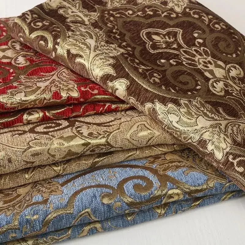 Hoge kwaliteit jacquard chenille stof bankhoes per meter voor gordijnen bekleding naaien bloemenpatroon verdikte doek zacht - afbeelding 2