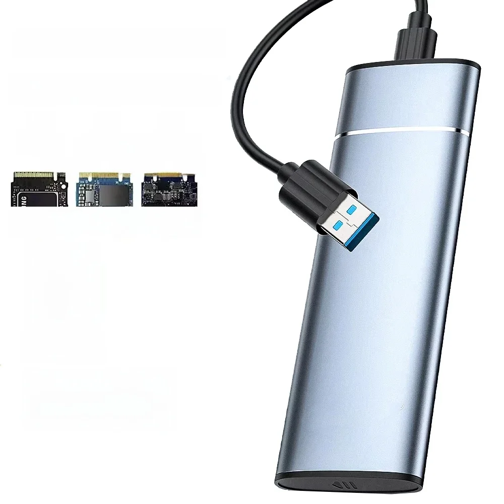 Obudowa M.2 SATA NVMe 10 Gb/s Zewnętrzna obudowa SSD typu C Adapter dysku twardego USB 3.1 M.2 2230 2242 2260 2280 Pudełko do przechowywania na PC — zdjęcie produktu 7