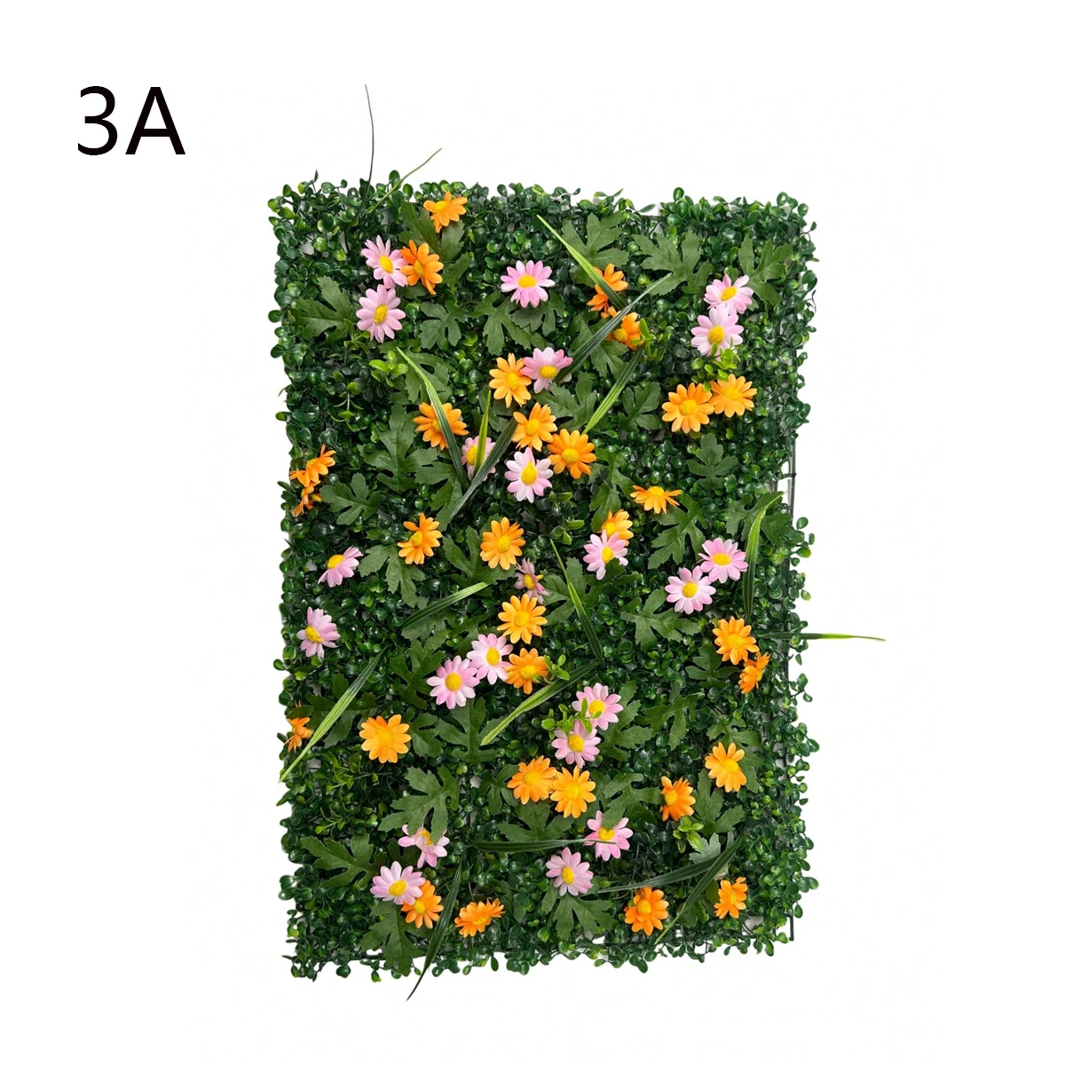 Kunstrasen-Wandpaneel mit Blumen, künstliche Pflanze, Sichtschutz, Heckenschutz, Gras-Hintergrund, grüne Wand, für den Innenbereich, Heimdekoration – Detail 12