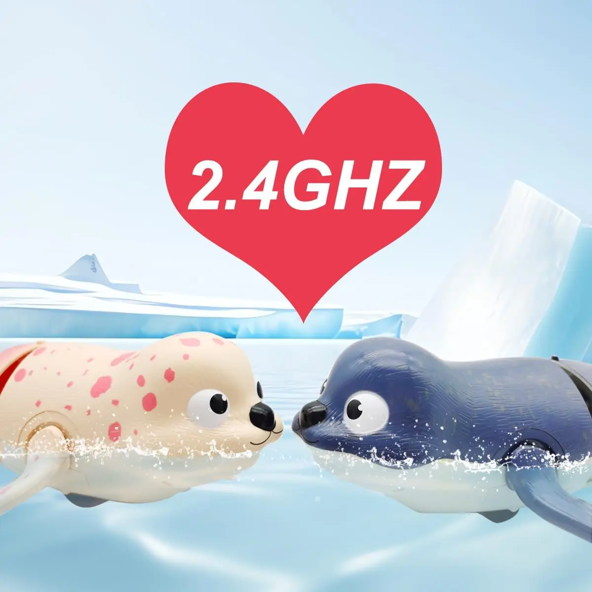 Amfibische 2.4G RC Lazy Seal Oplaadbaar Waterspeelspeelgoed Zwembadbad Kinderspeelgoed Afstandsbediening Haai Dolfijn Geschikt voor 3+ jongens