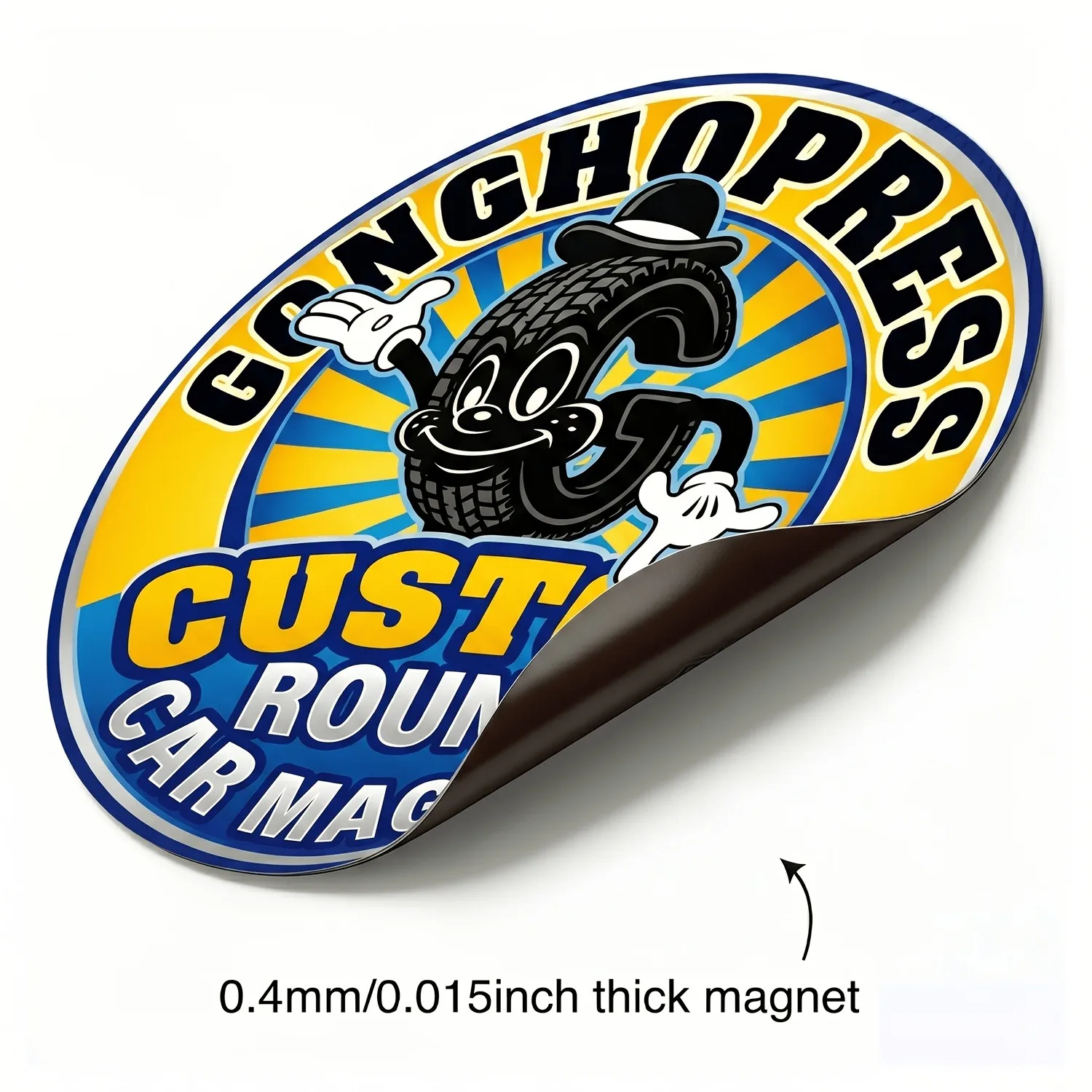 [Custom Car Magnet] Custom Magnet Car Sign, Circle Round Shape, Magnetic Rubber Material