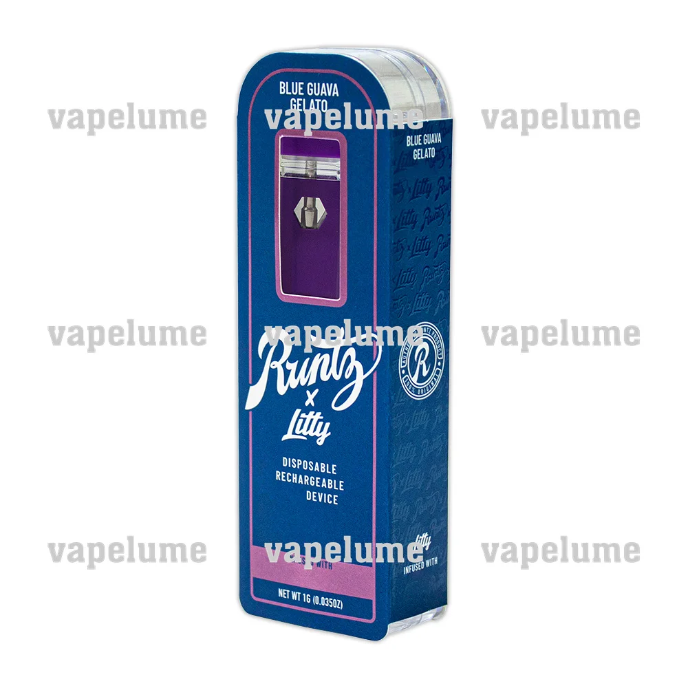 RUNTZ E-cigs Vape 1 مللي جراب السجائر الكهربائية 1000 ملغ قلم أرجواني USB شحن زيت سميك تسخين مسبقًا ملصق عرض أكريليك تخزين #4