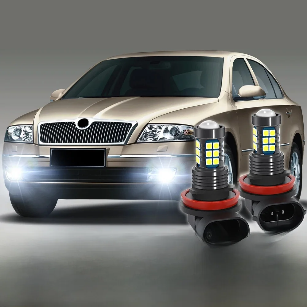 Światła samochodowe LED przednia żarówka światła przeciwmgielne dla Skoda Octavia MK2 A5 2004 2005 2006 2007 2008 2009 2010 2011 2012 akcesoria 2013 — zdjęcie 2