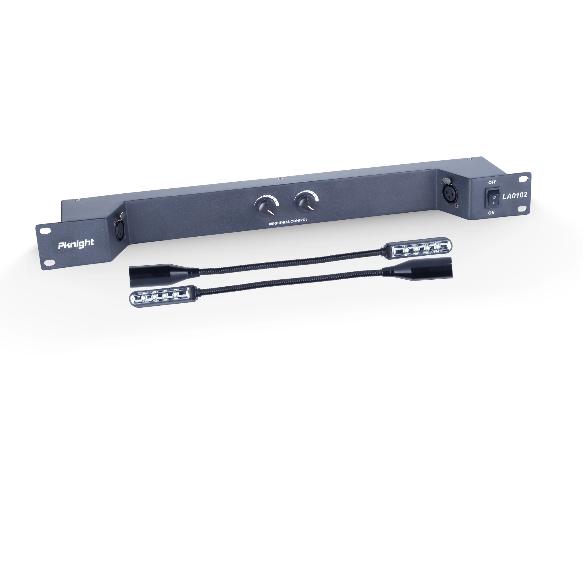 

Pknight Rack-Mountable Gooseneck LED light rack light two dimmable led lamps | LA0102
