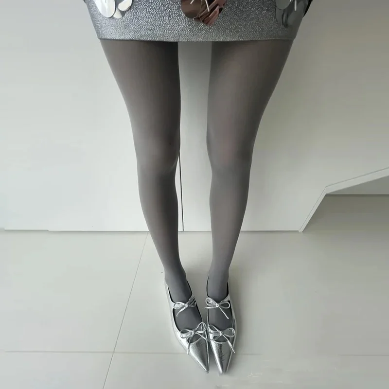 Kave – collants à pression Style gris pour femmes, 120g, façonnant le corps, Harajuku, Streetwear, bas Y2K, automne 2024
