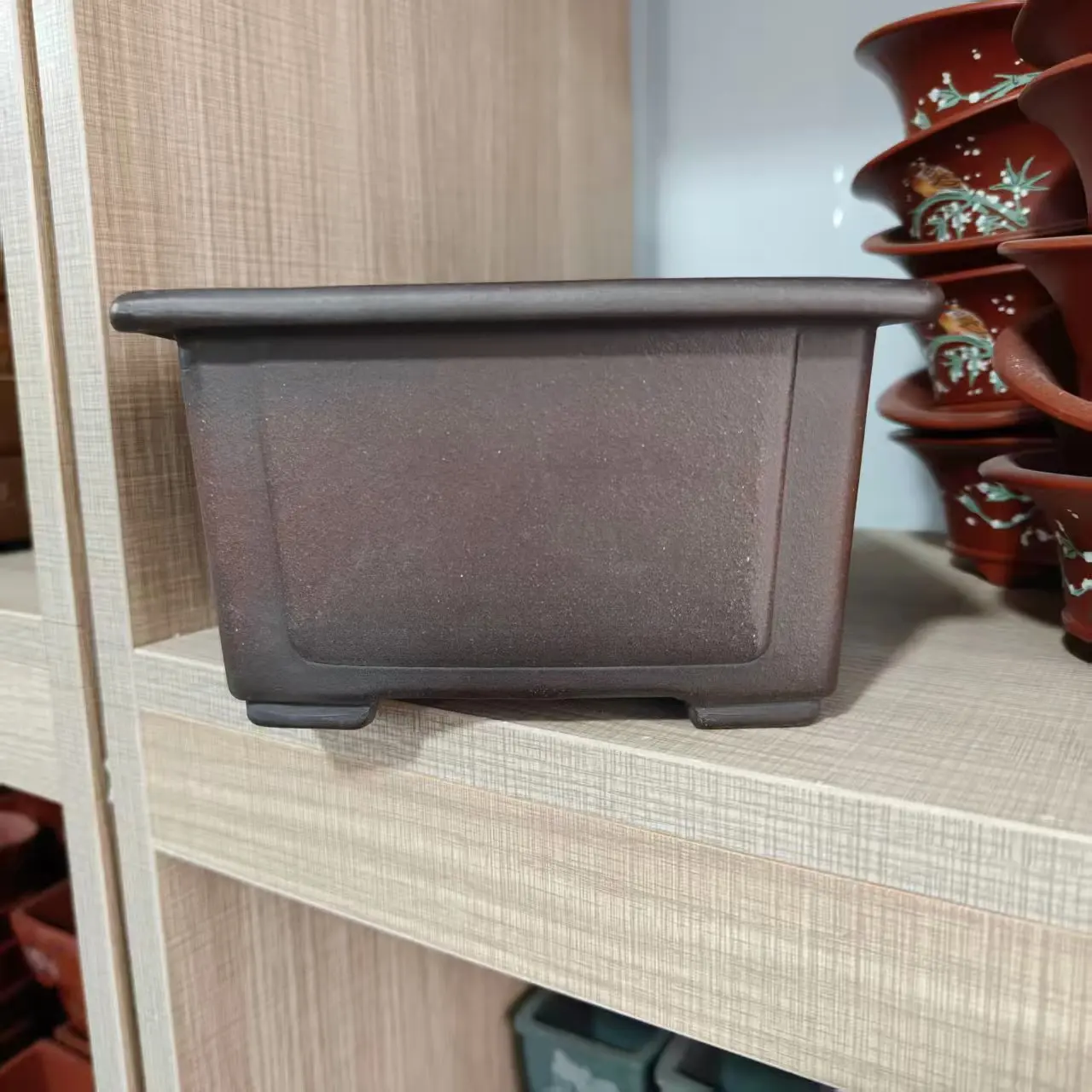 2026 New Popular Hand Made High quality Yixing clay bonsai pot Square drum style