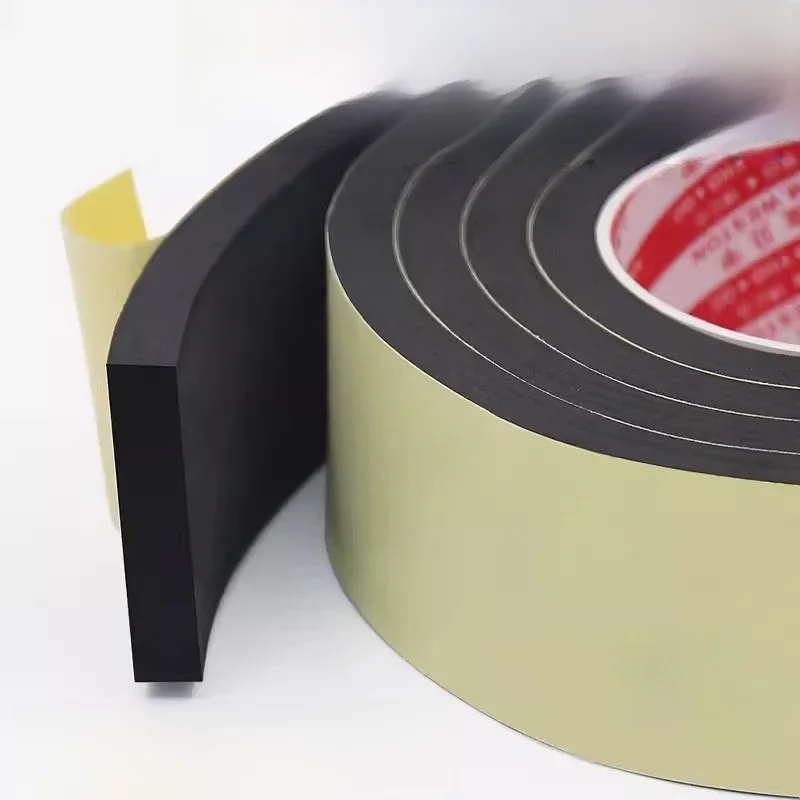 Bande d'étanchéité en caoutchouc EVA noire simple face, 10M, bande adhésive forte pour porte fenêtre, coupe-froid, antichoc, Anti-collision