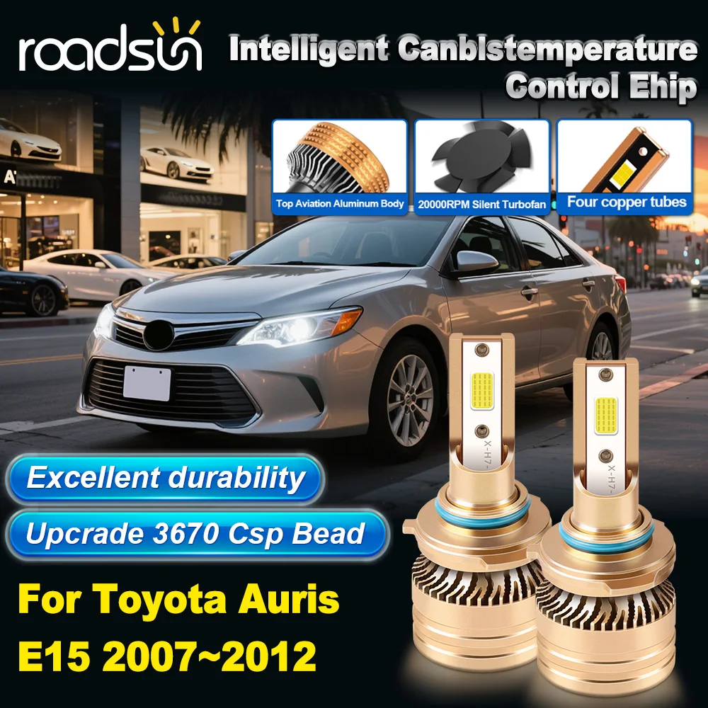 

180 Вт 28000LM 9005 светодиодные фары для Toyota Auris E15 2007 ~ 2012 6000K белый чип COB 360 градусов освещение 50000 часов срок службы IP68