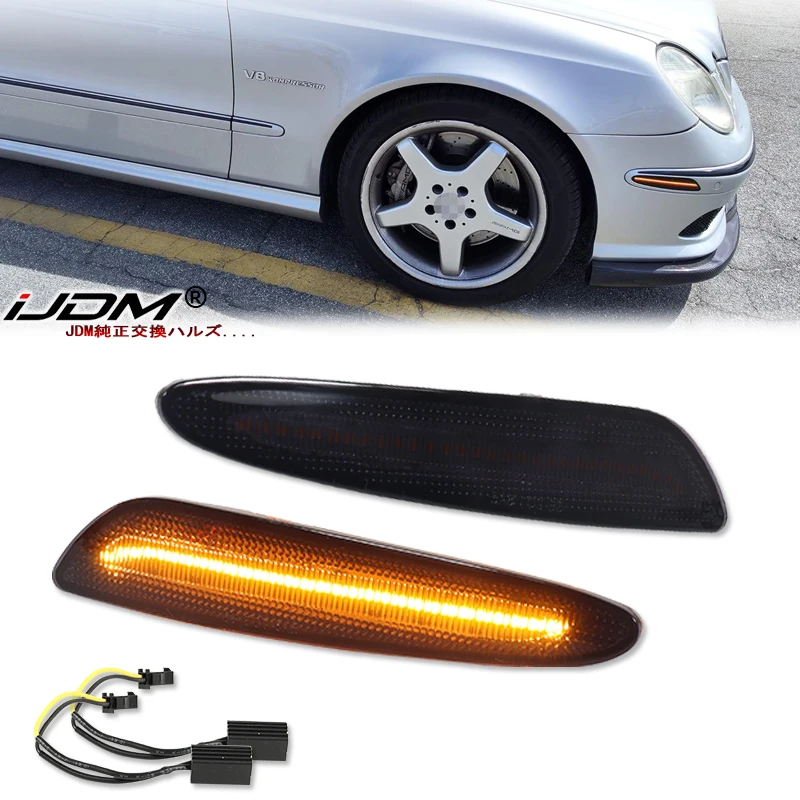 

2pcs For Benz W211 E-Class Facelift E320 E350 E550 E63 AMG 2007-2009 Front Bumper Amber Led Fender Side Marker Lights