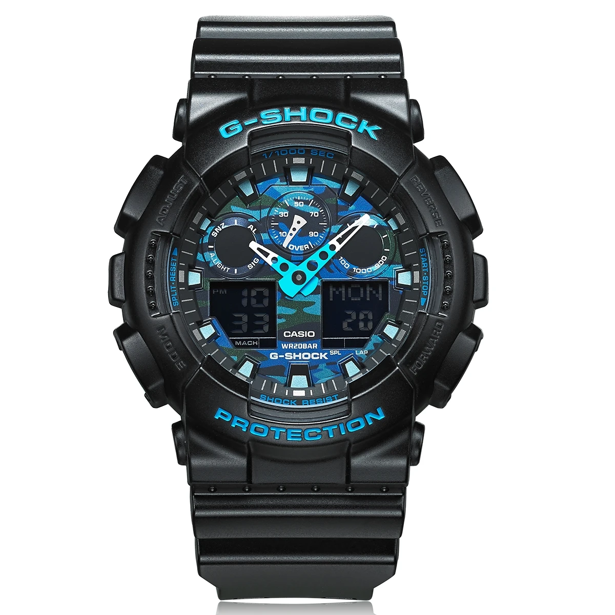 CASIO GA-100 Analog-Digital Watch, 200M Water Resistant, Shockproof & Anti-Magnetic, LED Backlight, Multifunctional