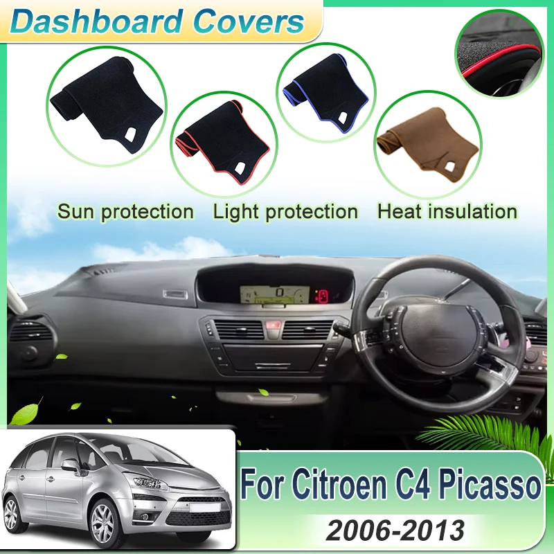 Car Dashboard Rug Cover For Citroen Grand C4 Picasso SpaceTourer 2006~2013 Dash Mat Sun Shade Carpet Protective Auto Accessories