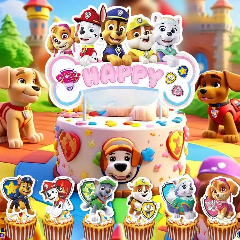 Décorations de gâteaux Paw Patrol, thème Paw Patrol, fournitures de fête d'anniversaire pour enfants garçons, cadeau de réception-cadeau pour bébé, choix de cupcakes