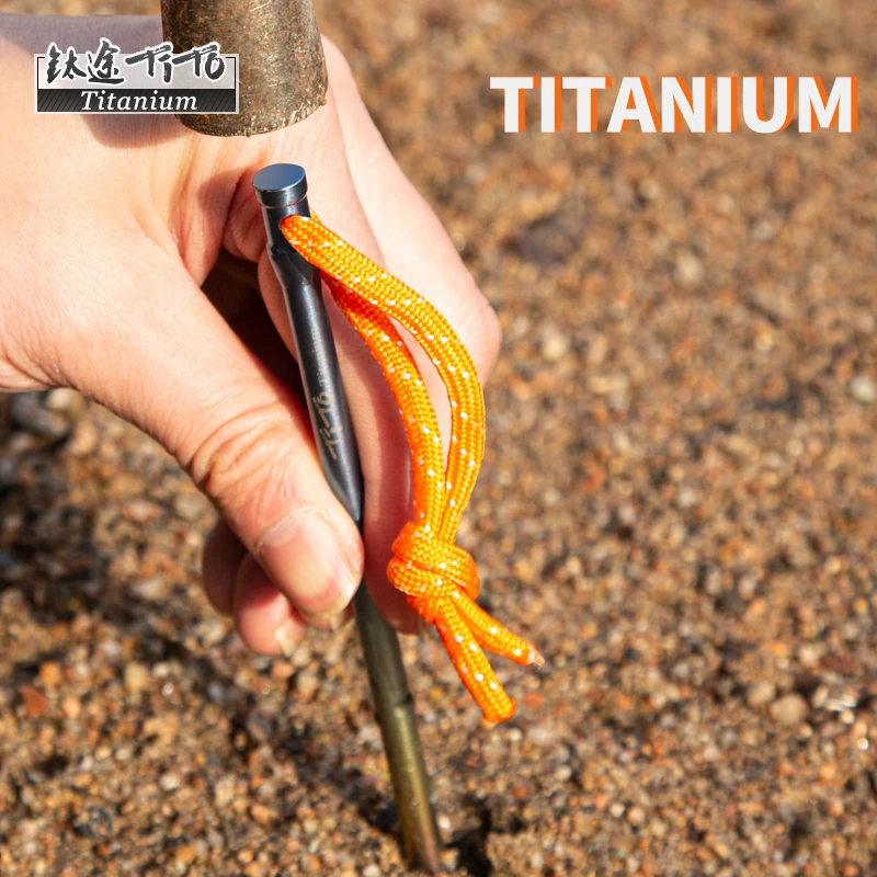 TiTo 6Pcs/Lot Titanium Tent Pegs Outdoor Camping Tent Accessories Anti-Bending Lightweight Titanium Alloy Tent Stakes Nail