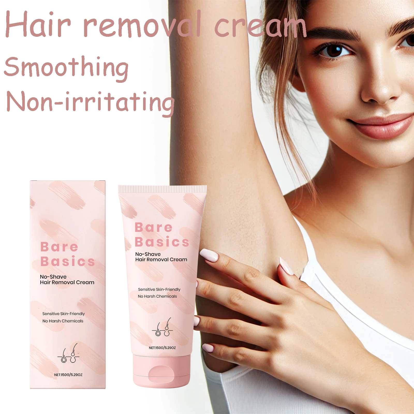 

150G Hair Removal Cream Gentle Remove Body Hair Moisturizing Smoothing Non-irritating Refreshing Painless for Sensitive Skin