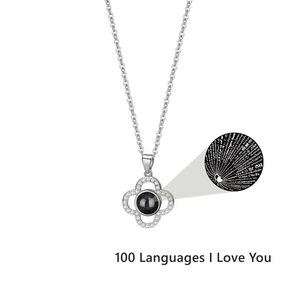 2023 Projection Photo Necklaces Flower Pendant Vintage Custom Photo Necklace for Women Fashion Gift Collar Jewelry Accessories